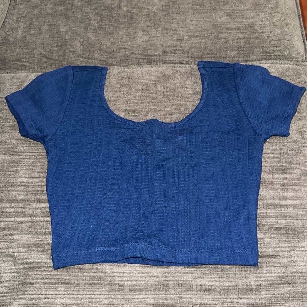 Navy Blue Crop Top